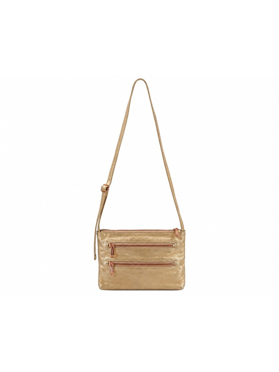 Hobo Handbags - HOBO The Original Metallic Gold Leather Crossbody Bag Rose Gold Hardware Travel